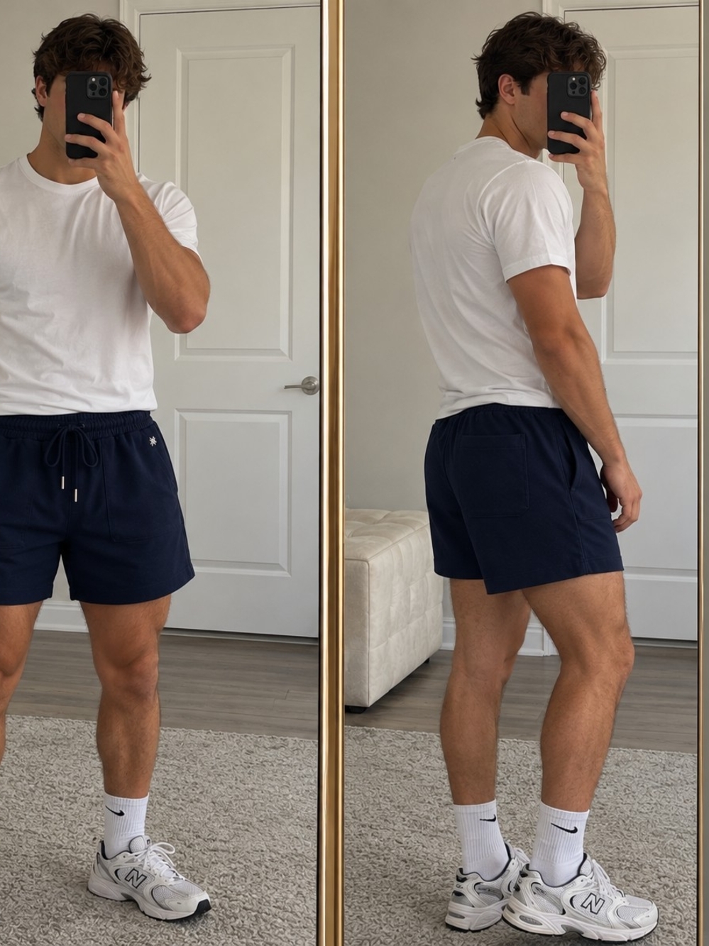 Kenneth Cole Navy Athletic Drawstring Shorts